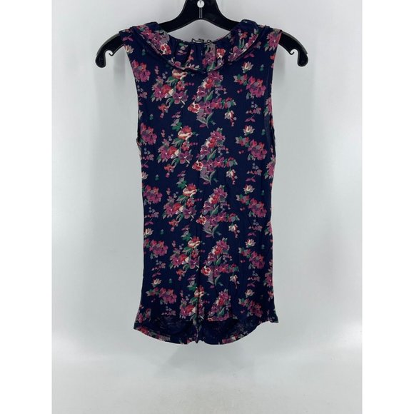 Express Women's Sleeveless Top Blouse Shirt Size SP Ruffled Front Floral Pattern - Picture 4 of 11